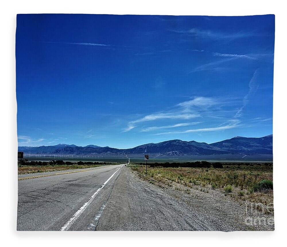 Nevada Fleece Blanket featuring the photograph HWY 50, Nevada by Merle Grenz