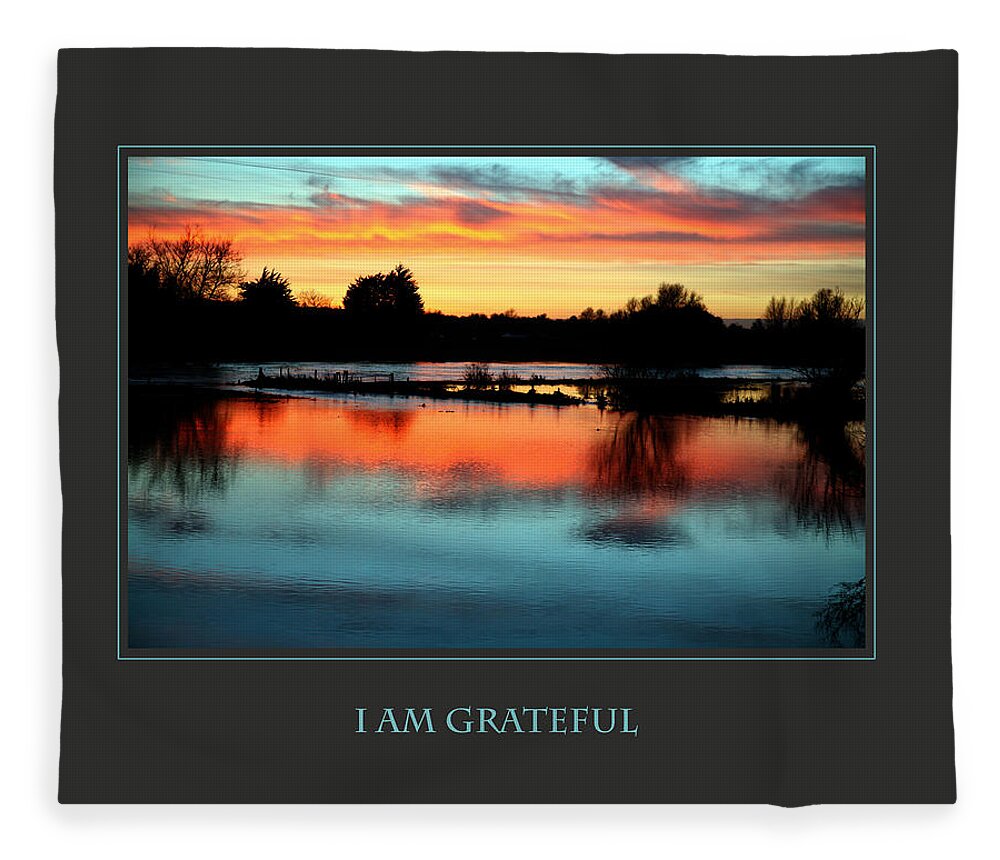 Motivational Fleece Blanket featuring the photograph I Am Grateful by Donna Corless