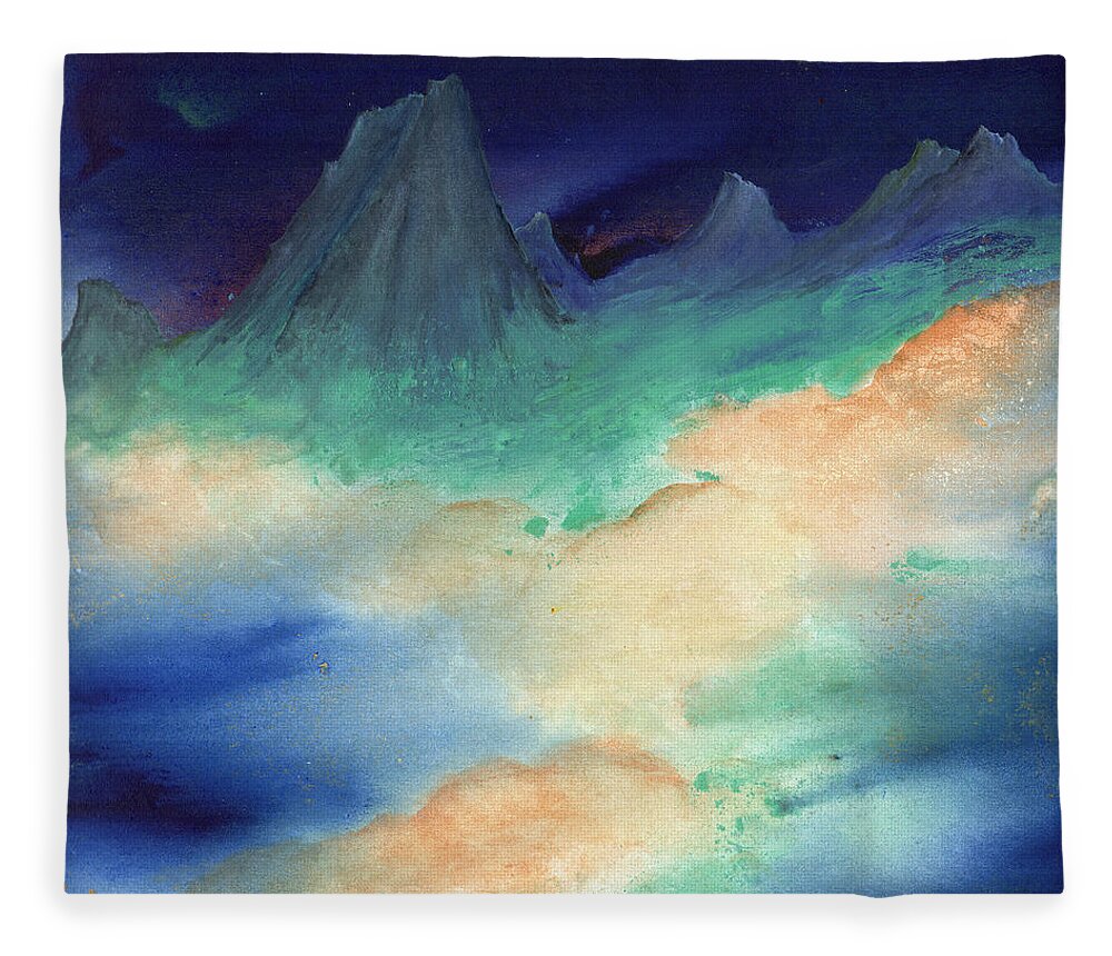 Landscape Fleece Blanket featuring the painting Ice Mountain Sunrise by Charlene Fuhrman-Schulz