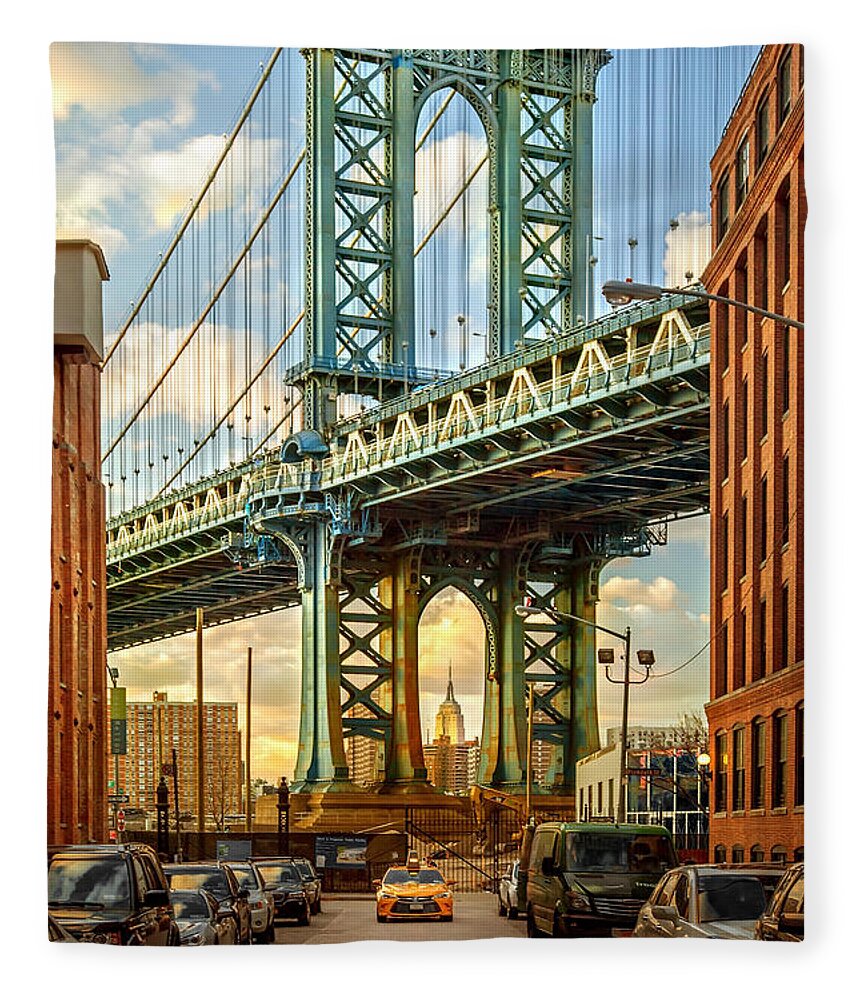 New York City Fleece Blanket featuring the photograph Iconic Manhattan by Az Jackson