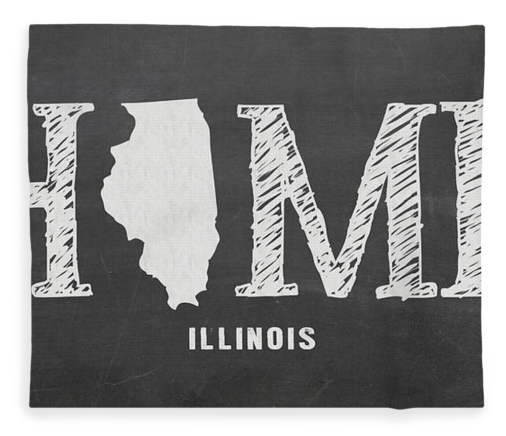Illinois Fleece Blanket featuring the mixed media IL Home by Nancy Ingersoll