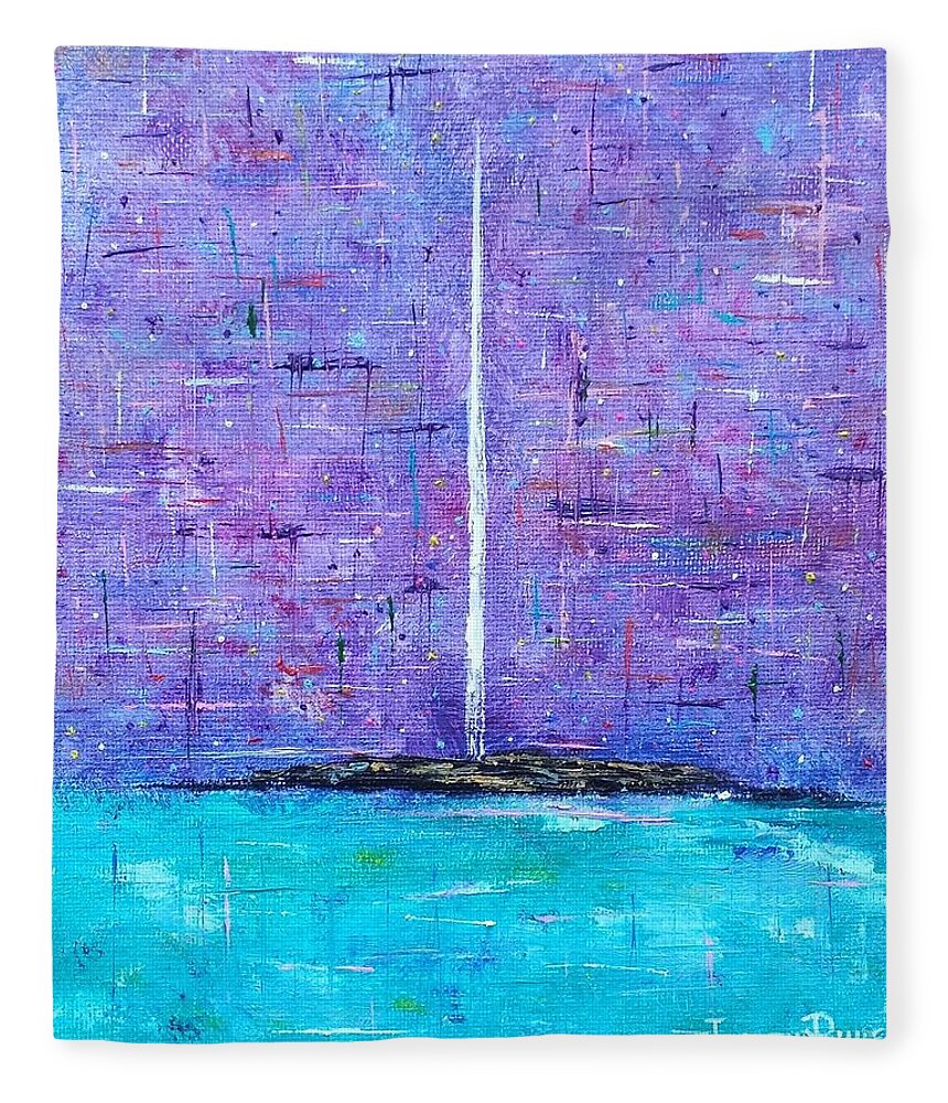 Imagine Peace Tower Fleece Blanket featuring the painting Imagine Peace Tower by Judith Rhue