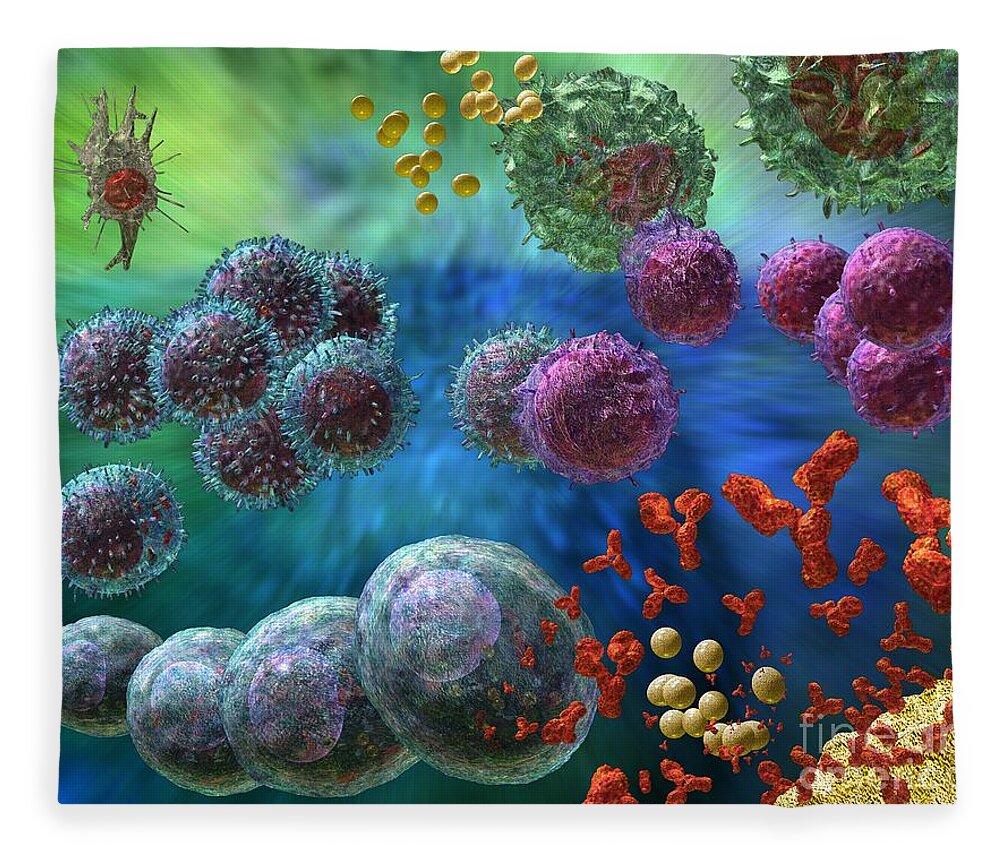 Antibodies Fleece Blanket featuring the photograph Immune Response Antibody 4 by Russell Kightley