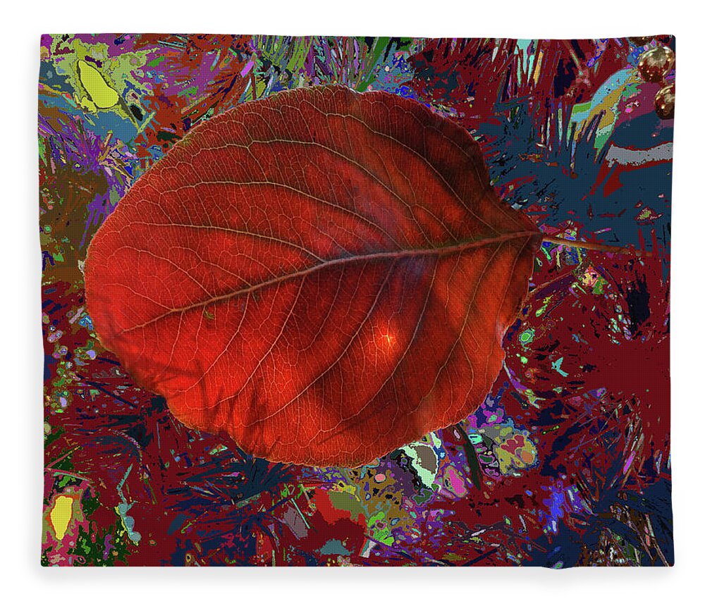 Imposition Of Leaf At The Season Fleece Blanket featuring the photograph Imposition Of Leaf At The Season by Kenneth James