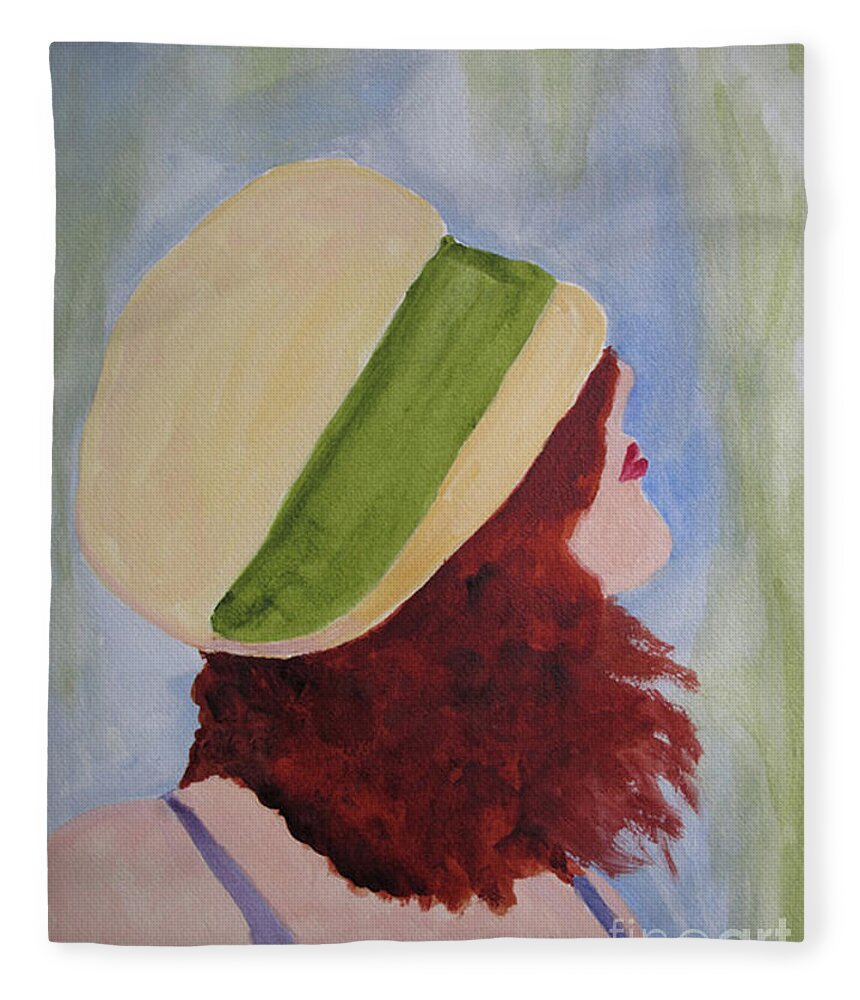 Woman Fleece Blanket featuring the painting In a Breeze by Sandy McIntire