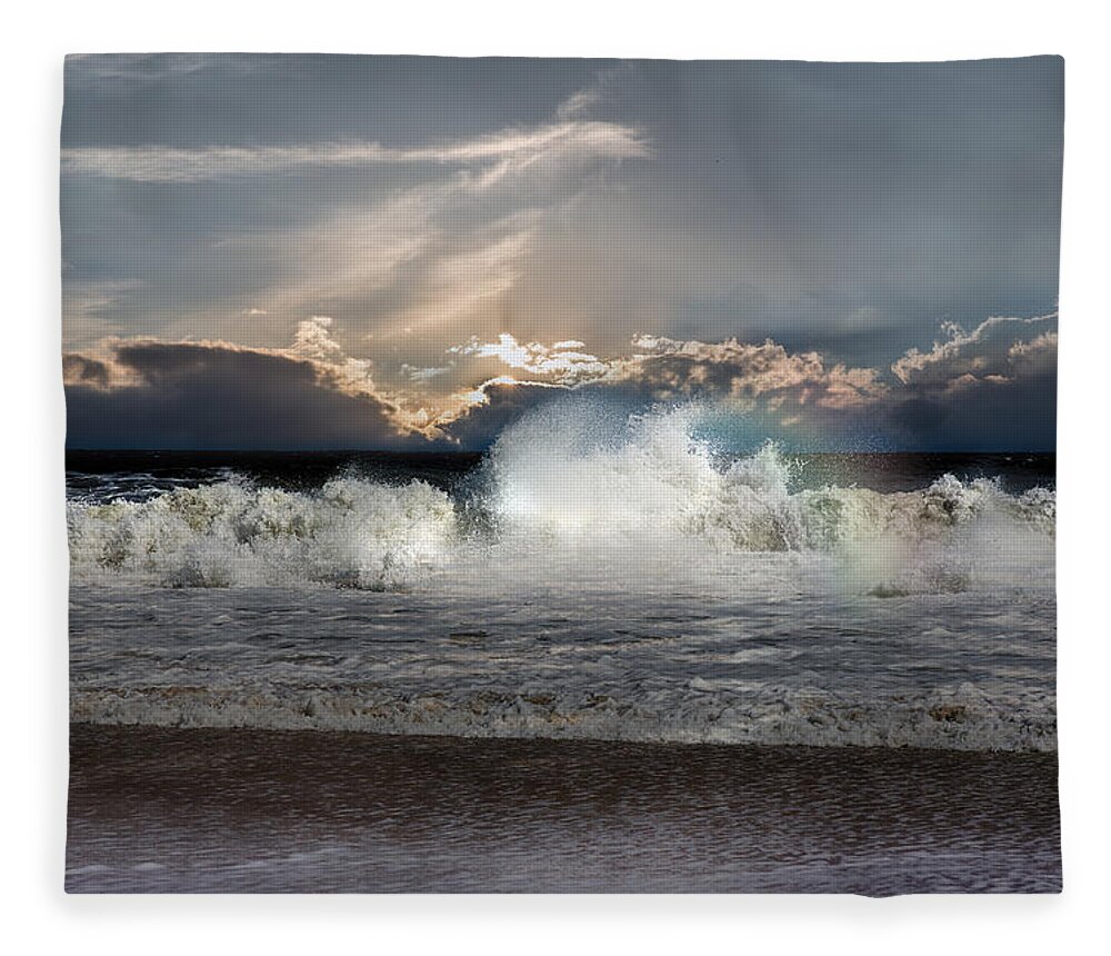 Ocean Fleece Blanket featuring the photograph Incoming Tide by John Haldane