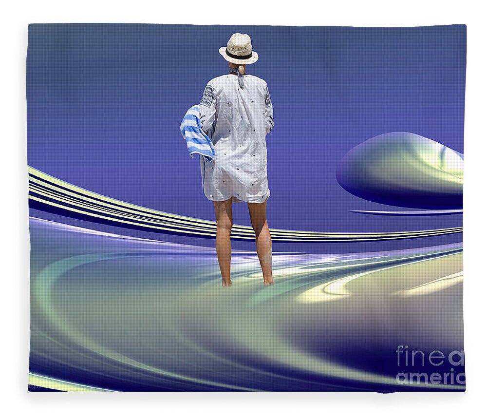 Digital Art Fleece Blanket featuring the digital art Indecision by Elaine Teague