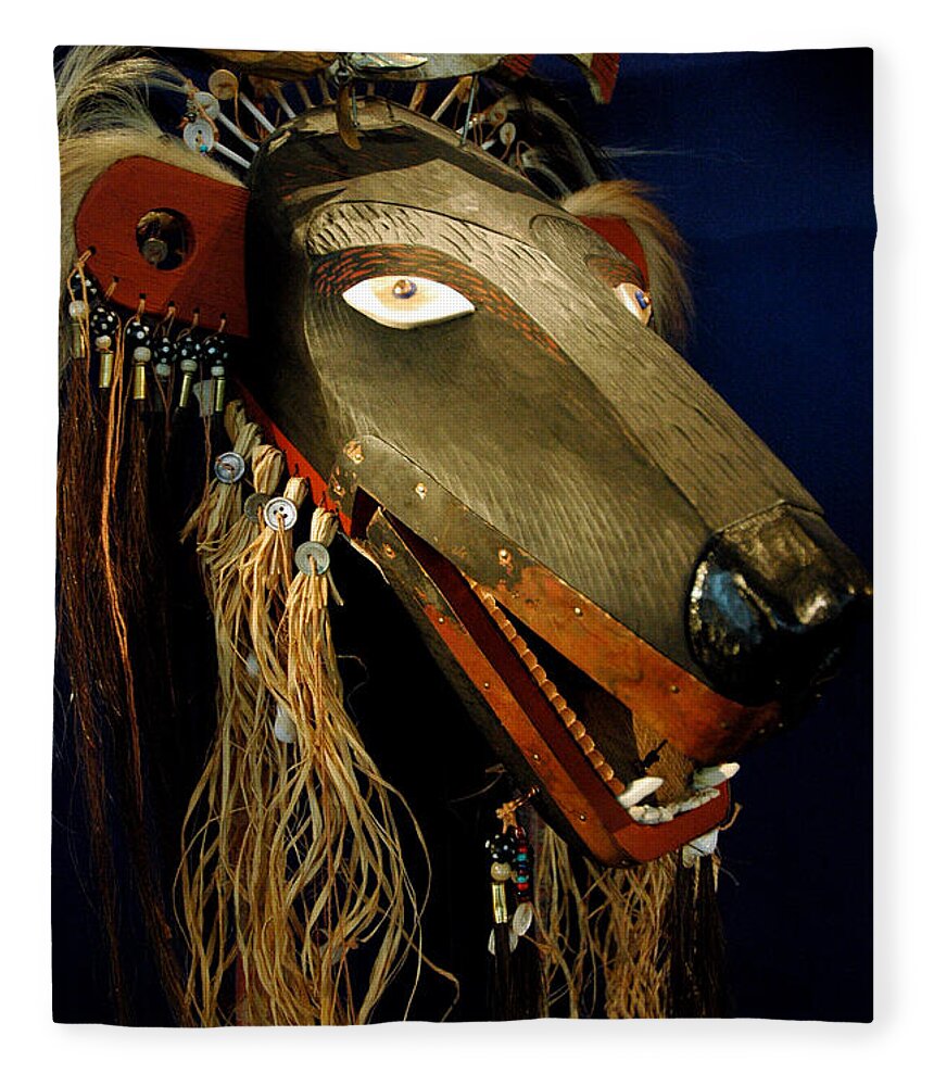 Usa Fleece Blanket featuring the photograph Indian Animal Mask by LeeAnn McLaneGoetz McLaneGoetzStudioLLCcom