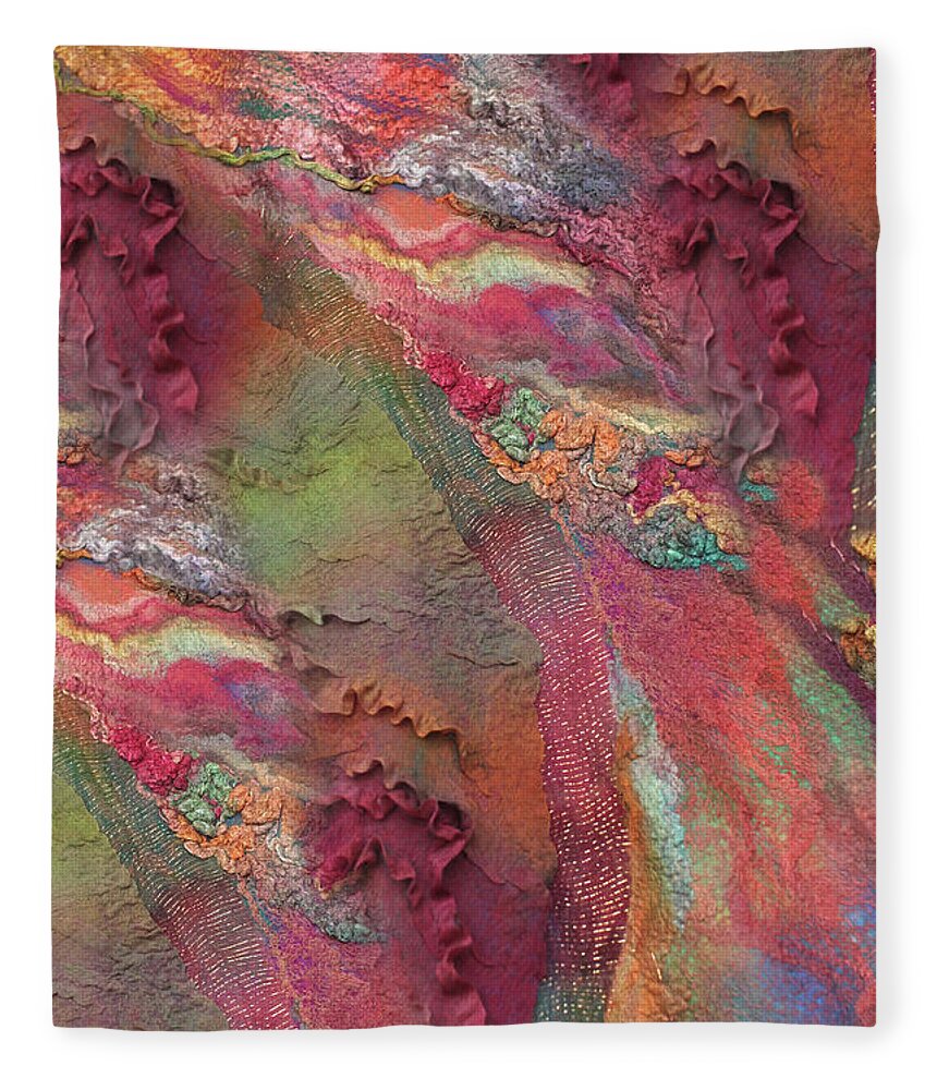 Russian Artists New Wave Fleece Blanket featuring the painting Indian Spices by Marina Shkolnik