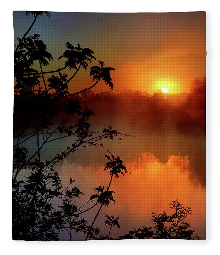 Sunrise Fleece Blanket featuring the photograph Indigo Sunrise by Rob Blair