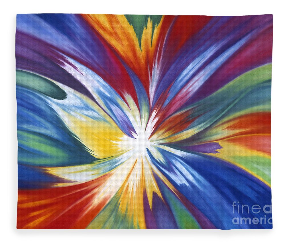 Abstract Fleece Blanket featuring the painting Infinite Life Force by Lucy Arnold