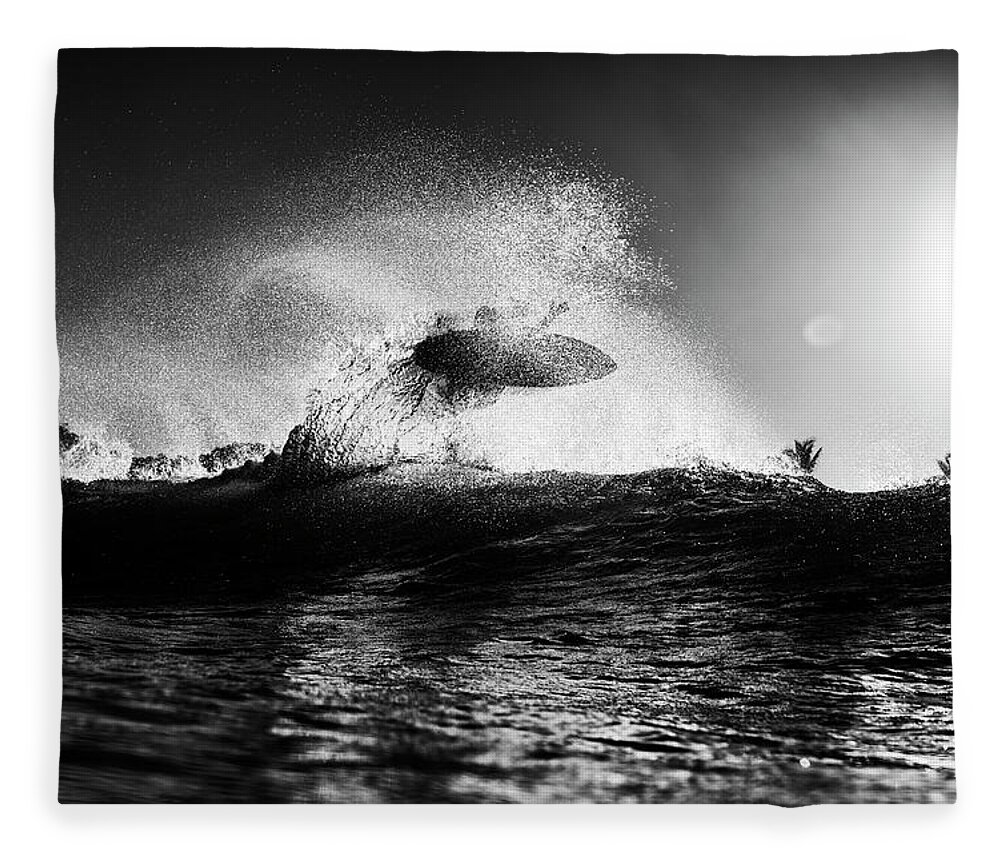 Surfing Fleece Blanket featuring the photograph Into The Sun by Nik West