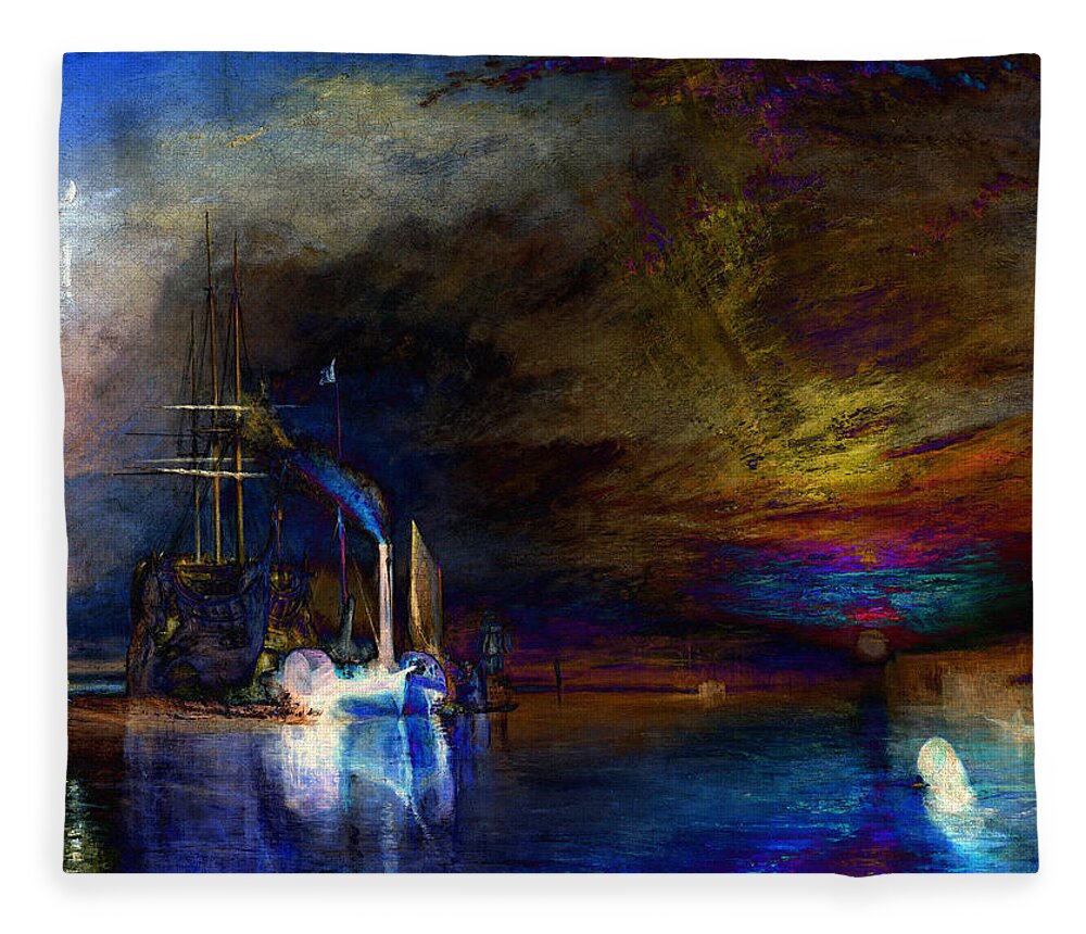 Abstract In The Living Room Fleece Blanket featuring the digital art Inv Blend 19 Turner by David Bridburg