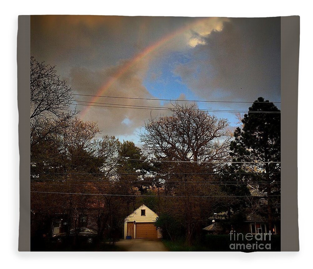 Frank J Casella Fleece Blanket featuring the photograph iPhones and Rainbows by Frank J Casella