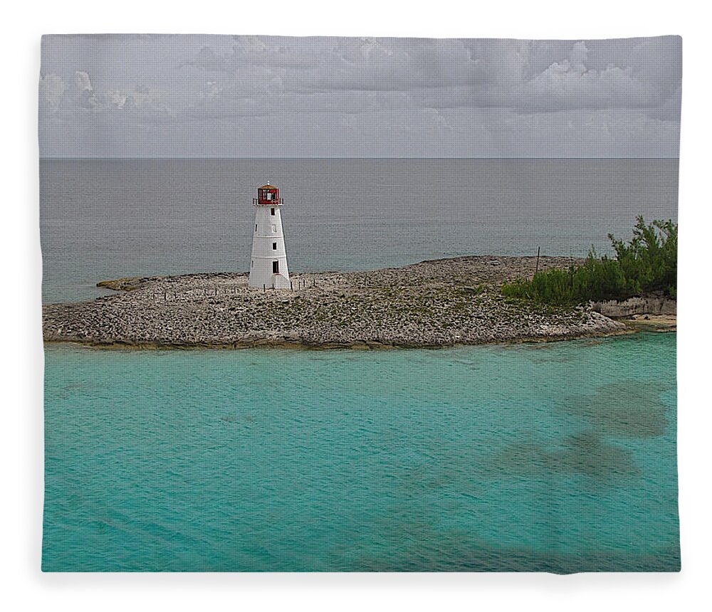 Bahamas Fleece Blanket featuring the photograph Island Lighthouse by Kathi Isserman