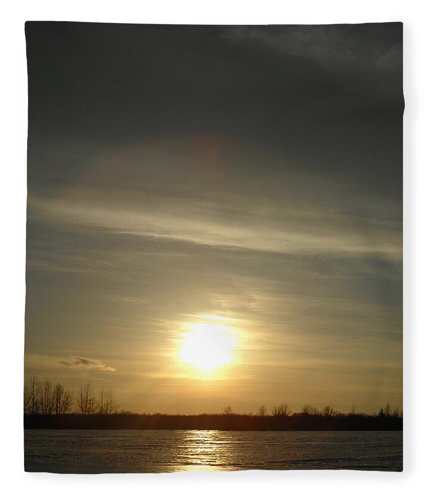 Sunset Fleece Blanket featuring the photograph It's 5 O'Clock in Jacobson MN by Kent Lorentzen