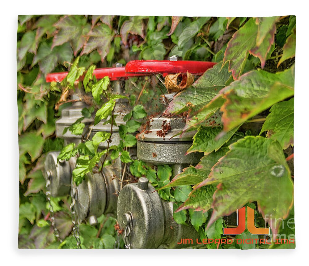 Standpipe Fleece Blanket featuring the photograph Ivy standpipe by Jim Lepard
