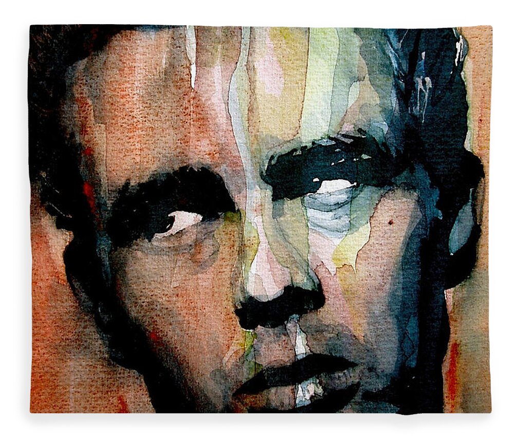 James Dean Fleece Blanket featuring the painting James Dean by Paul Lovering