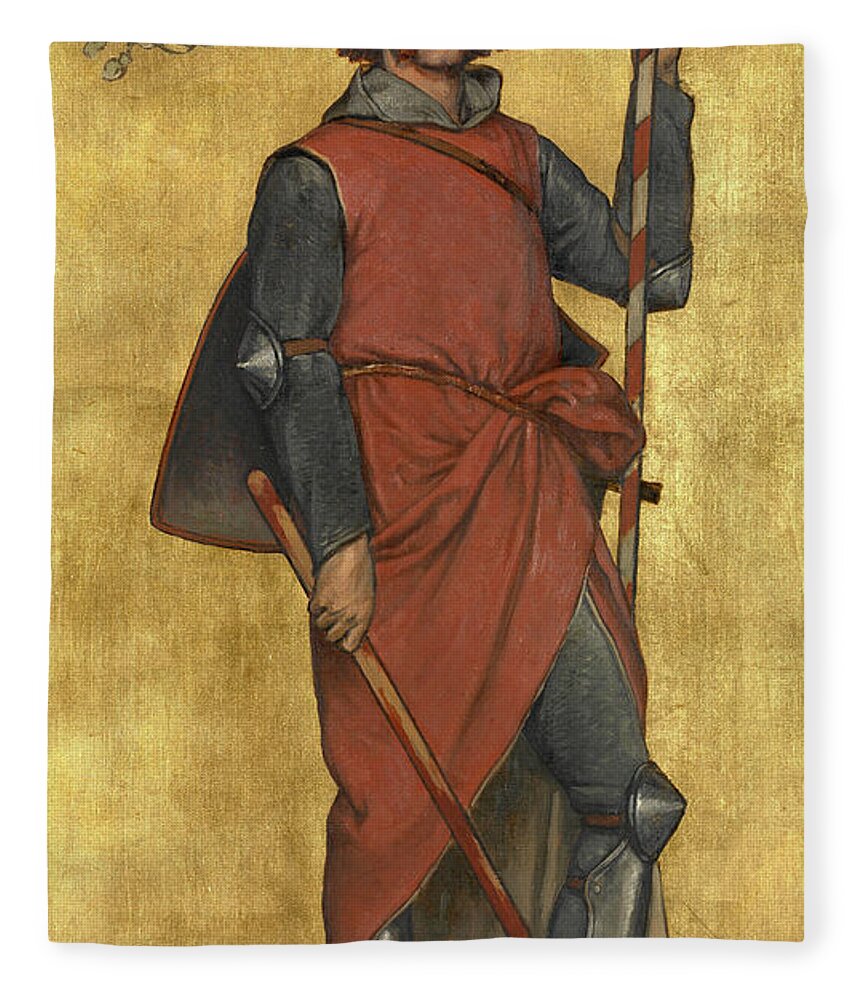 Jan Breydel Fleece Blanket featuring the painting Jan Breydel by Albert De Vriendt