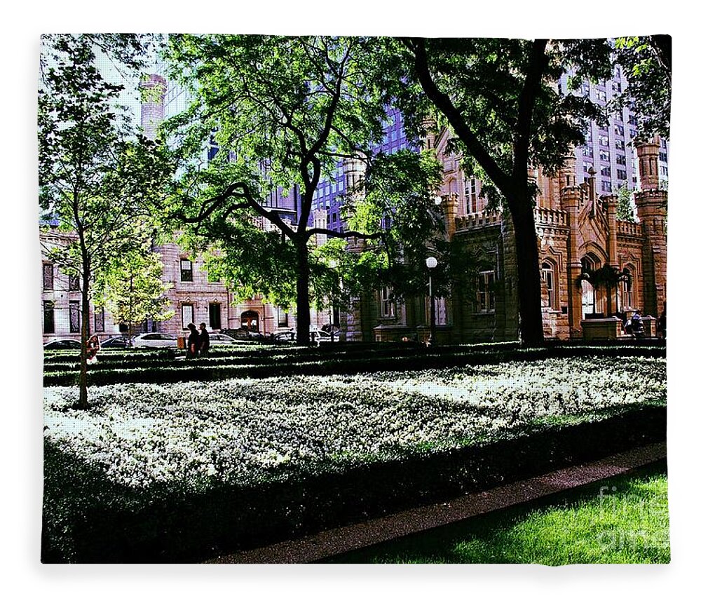 United States Fleece Blanket featuring the photograph Jane M. Byrne Plaza - City of Chicago by Frank J Casella