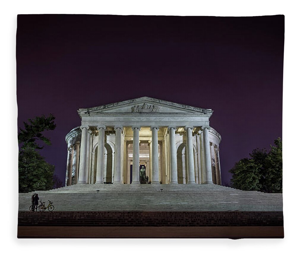Usa Fleece Blanket featuring the photograph Jefferson at night by Framing Places