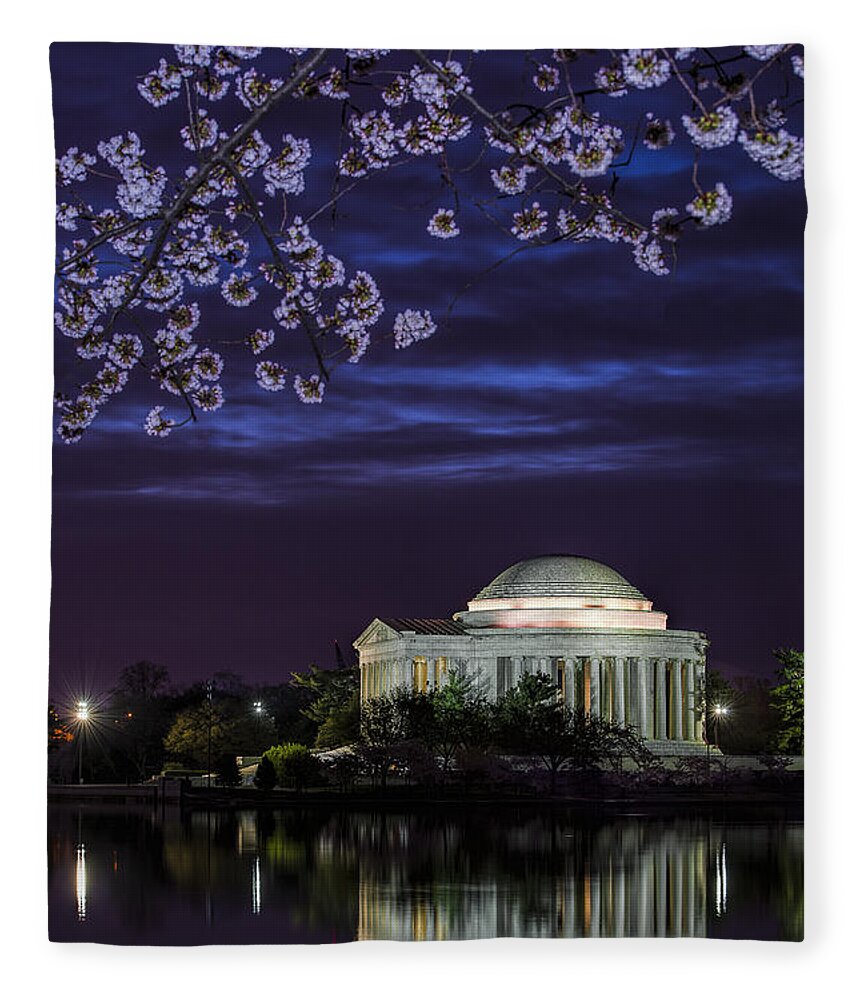 Cherry Blossoms Fleece Blanket featuring the photograph Jefferson cherry sunrise by Erika Fawcett