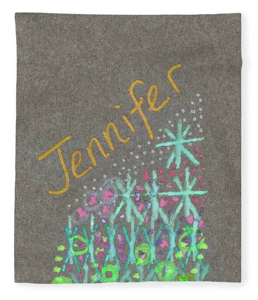 Jennifer Fleece Blanket featuring the painting Jennifer 4  by Corinne Carroll