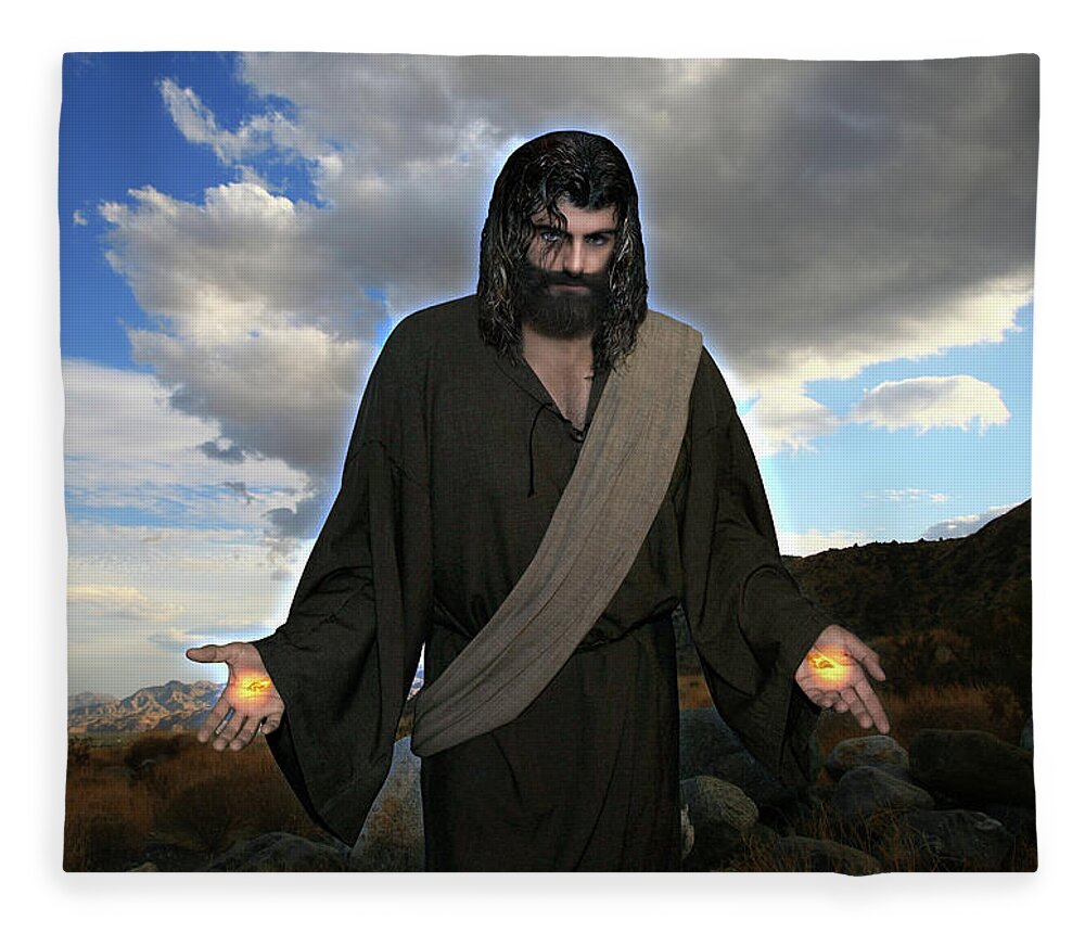 Alex-acropolis-calderon Fleece Blanket featuring the photograph Jesus Christ- And He Withdrew Himself Into The Wilderness And Prayed by Acropolis De Versailles