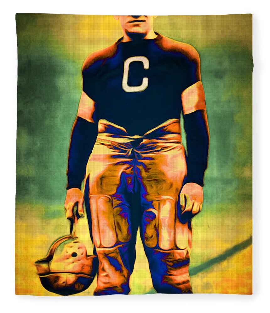 Football Fleece Blanket featuring the photograph Jim Thorpe Vintage Football 20151220 by Wingsdomain Art and Photography