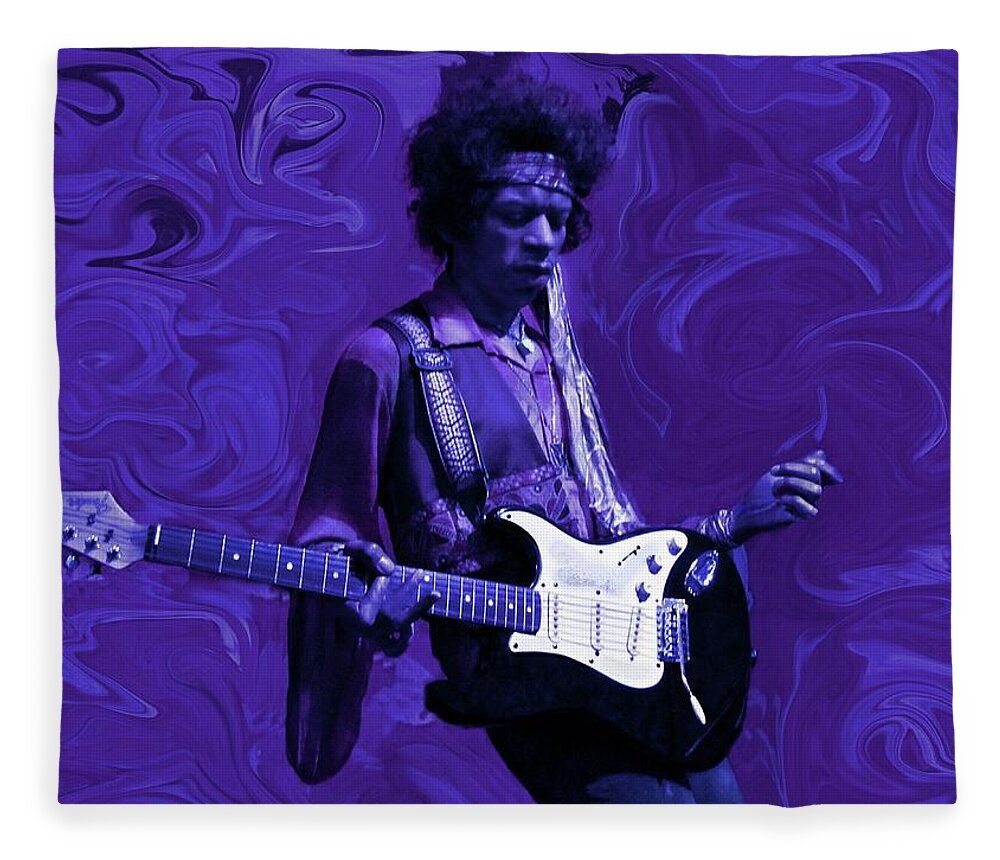 Jimi Hendrix Fleece Blanket featuring the photograph Jimi Hendrix Purple Haze by David Dehner