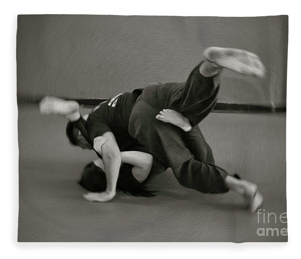 Jiu Jitsu Fleece Blanket featuring the photograph Jiu Jitsu by Leah McPhail