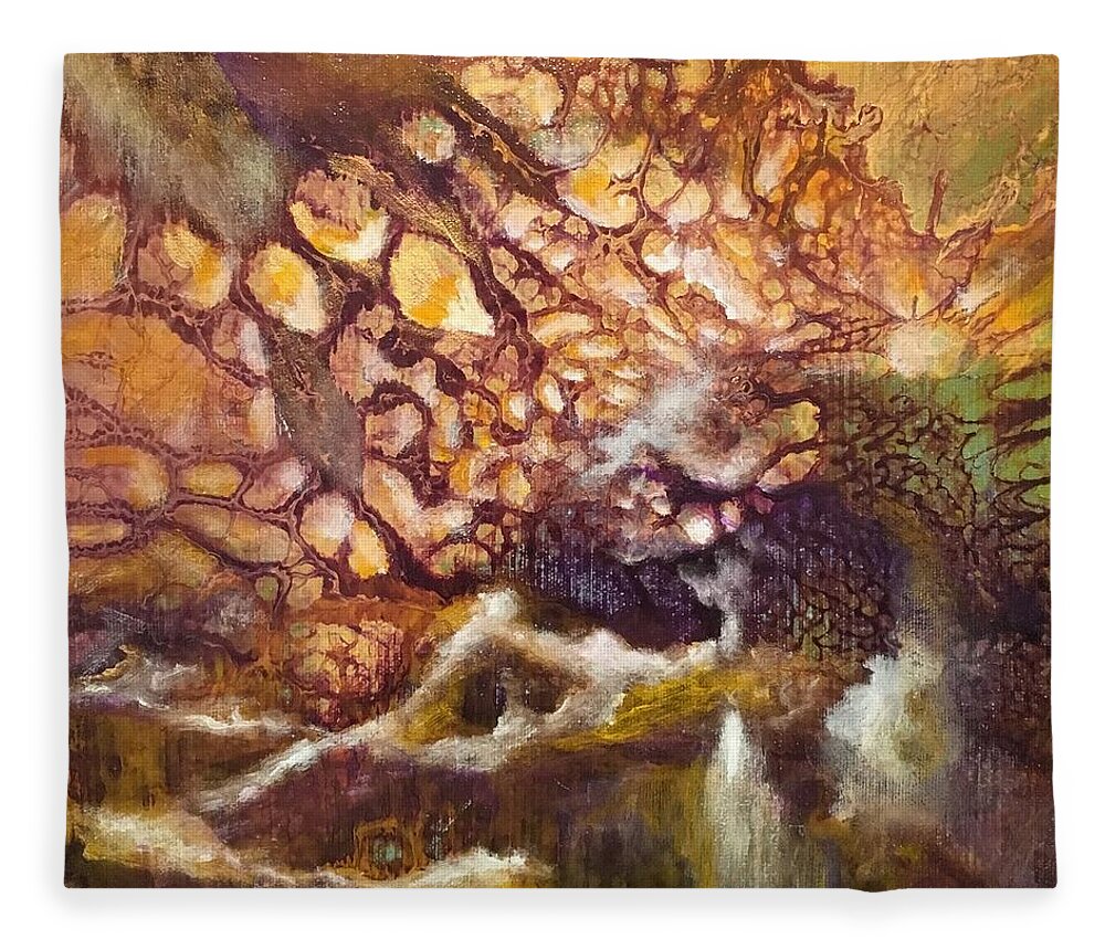 Abstract Fleece Blanket featuring the painting Joy by Soraya Silvestri