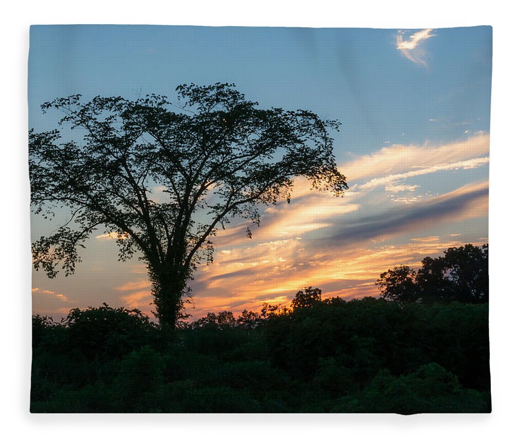 Sunset Fleece Blanket featuring the photograph July Sunset by Holden The Moment