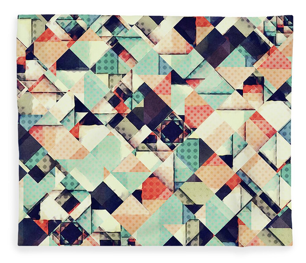 Pattern Fleece Blanket featuring the digital art Jumble of Colors And Texture by Phil Perkins