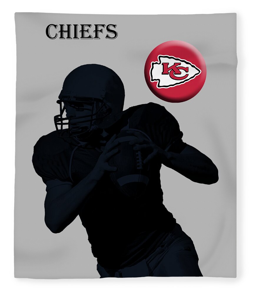 Football Fleece Blanket featuring the digital art Kansas City Chiefs Football by David Dehner