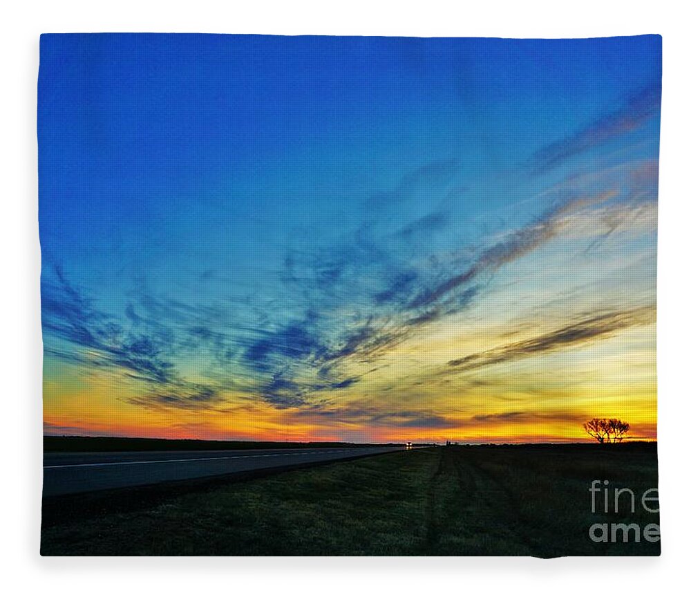 Kansas Fleece Blanket featuring the photograph Kansas sunrise2 by Merle Grenz