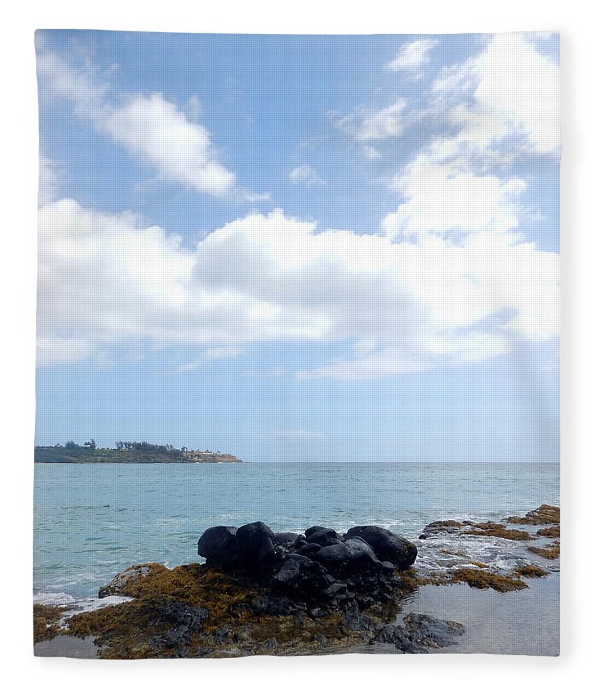 Kauai Fleece Blanket featuring the photograph Kauai Coastline by Amy Fose