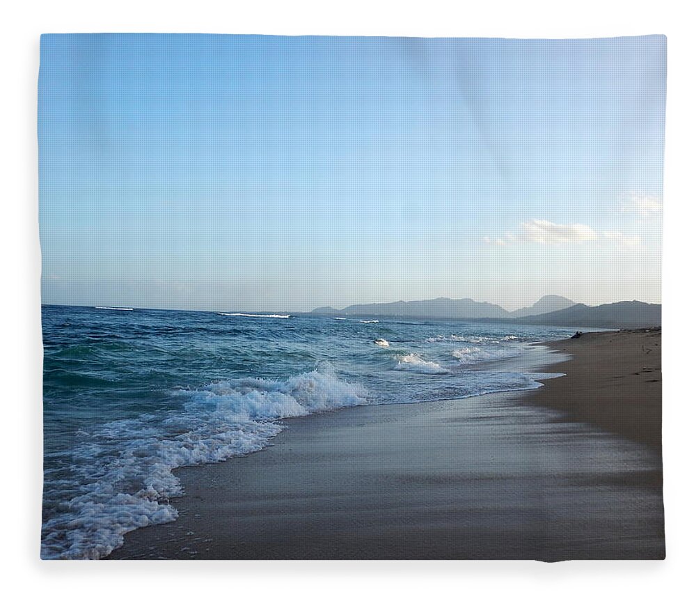 Kauai Fleece Blanket featuring the photograph Kauai Kapa'a Coast 3 by Amy Fose