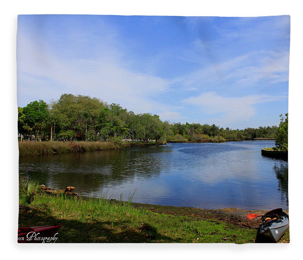 Cotee River Fleece Blanket featuring the photograph Kayaking the Cotee River by Barbara Bowen