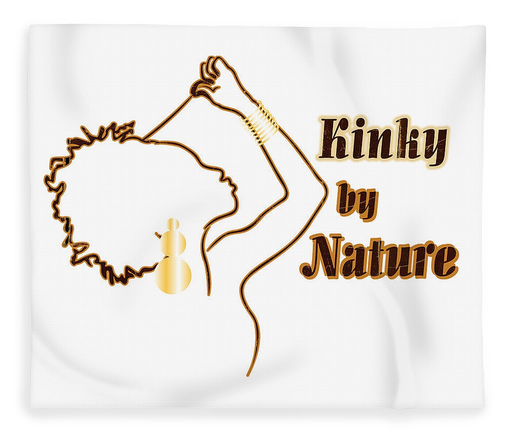 Kinky Fleece Blanket featuring the digital art Kinky by Nature by Rachel Natalie Rawlins