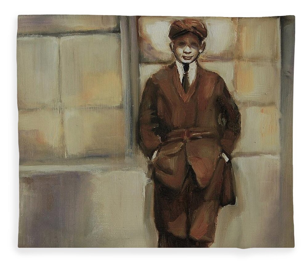 Boy Fleece Blanket featuring the painting Knickers by Jean Cormier