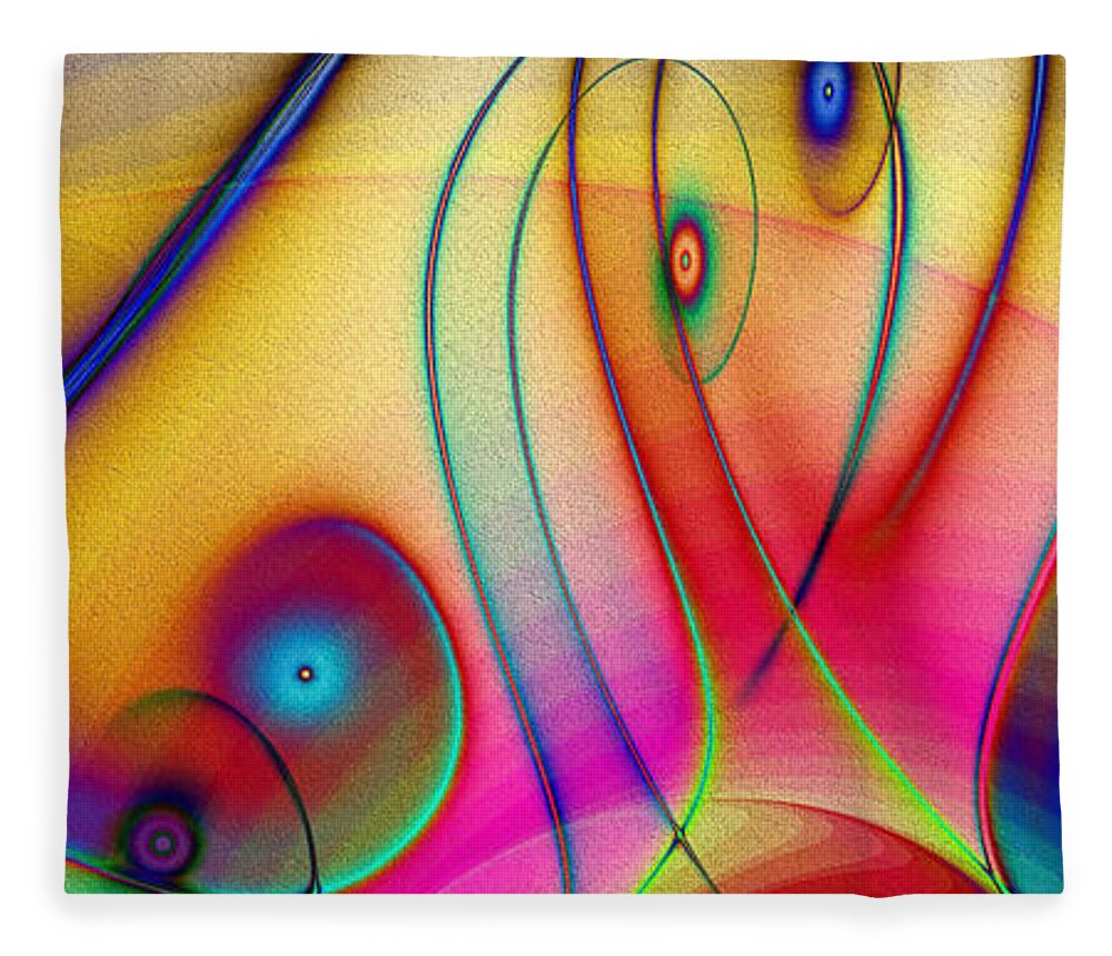 La Musica Llena El Aire Abstract Art Fleece Blanket featuring the digital art La musica llena el aire by Kiki Art