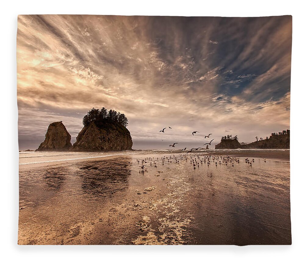 2nd Beach Fleece Blanket featuring the photograph La Push Sunset by Ian Good