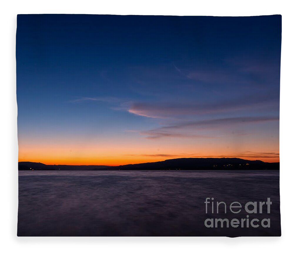 Lake-constance Fleece Blanket featuring the photograph Sunset over Lake Constance by Bernd Laeschke
