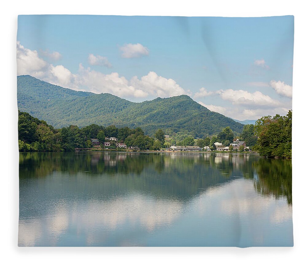 Reflections Fleece Blanket featuring the photograph Lake Junaluska #1 - September 9 2016 by D K Wall