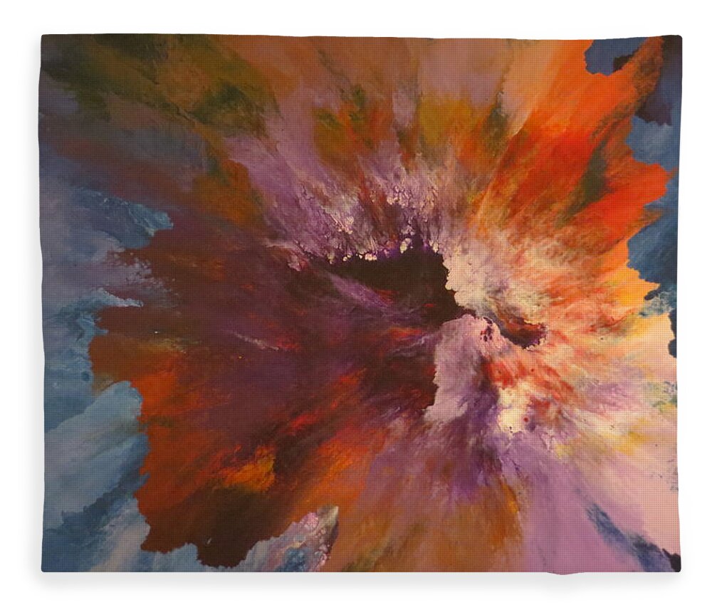 Abstract Fleece Blanket featuring the painting Lambent by Soraya Silvestri