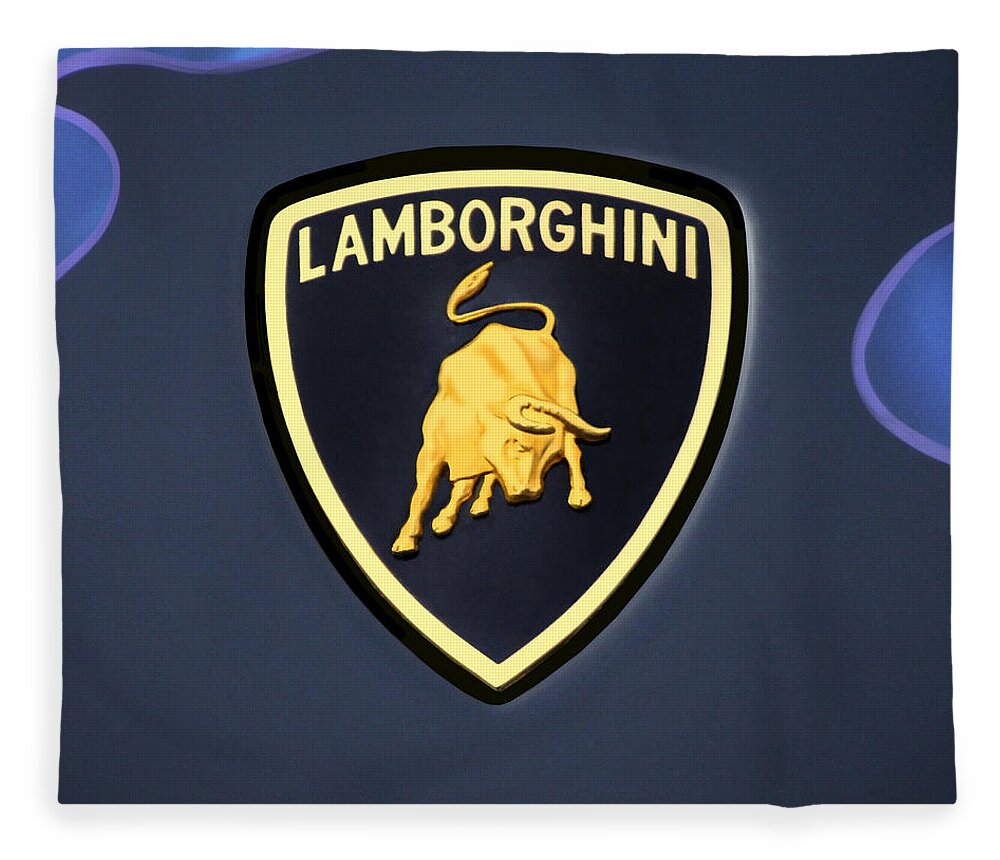 Lamborghini Emblem Fleece Blanket featuring the photograph Lamborghini Emblem by Mike McGlothlen
