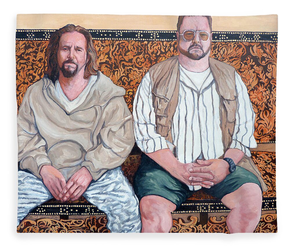 The Dude Fleece Blanket featuring the painting Lament for Donny by Tom Roderick