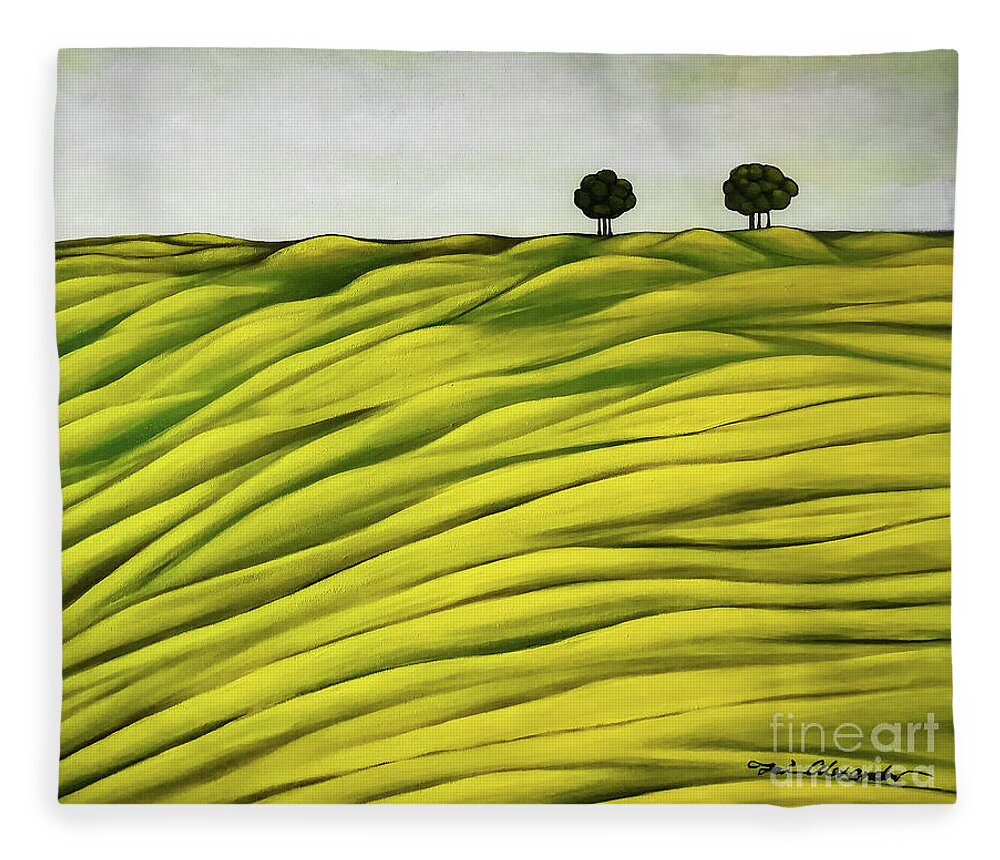 Goolge Images Fleece Blanket featuring the painting Land of Breather by Fei A