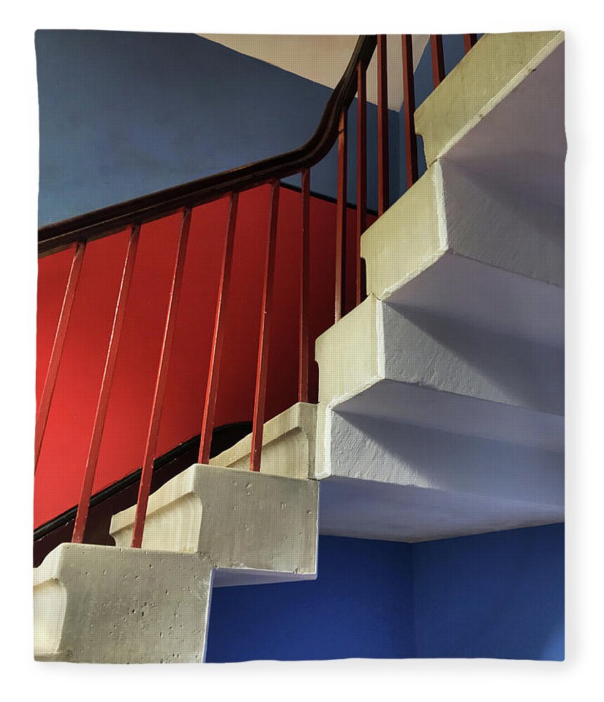 Stairs Fleece Blanket featuring the photograph Lanhydrock Stairs by Pat Moore